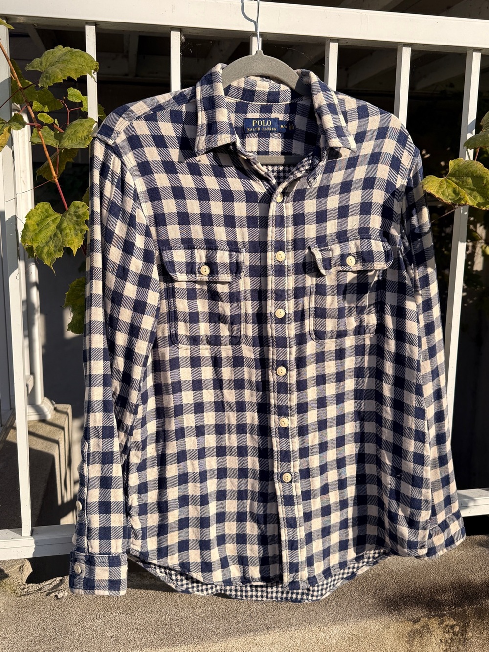 Polo by Ralph Lauren Navy and White Check Button-Down Shirt